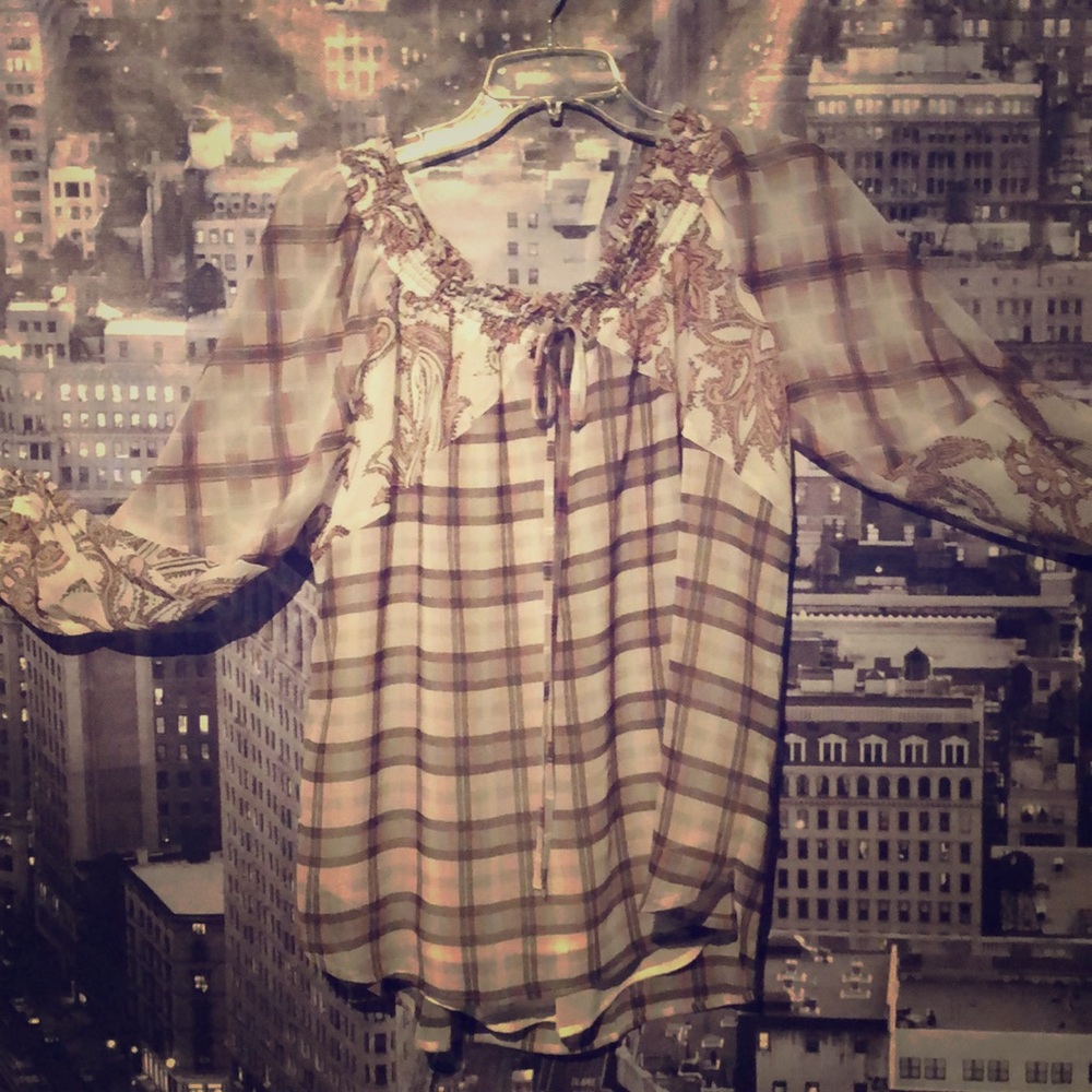 Loft plaid top-NWOT